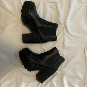 Chunky Black Platform Booties